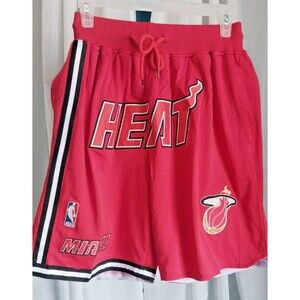 Just Don Miami Heat 1996-97 Stitched Red Basketball Shorts Size Men's Small